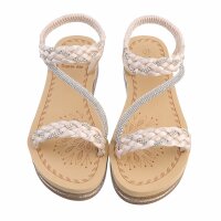 Damen Keilsandaletten - beige