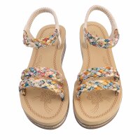 Damen Keilsandaletten - beige