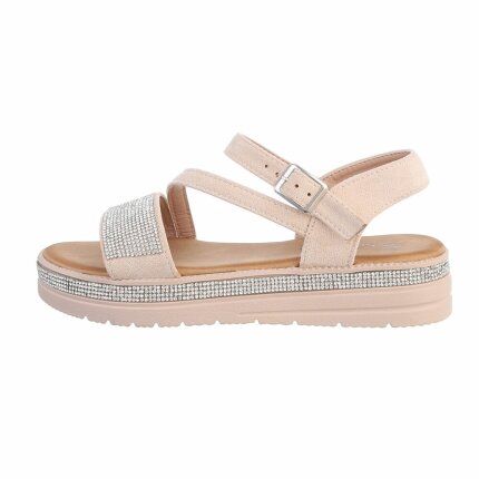 Damen Keilsandaletten - beige Gr. 38