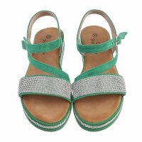 Damen Keilsandaletten - green