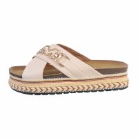 Damen Pantoletten - beige