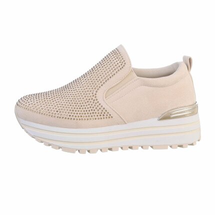 Damen High-Sneakers - beige - 12 Paar