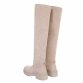 Damen Overknee-Stiefel - beige