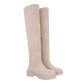 Damen Overknee-Stiefel - beige