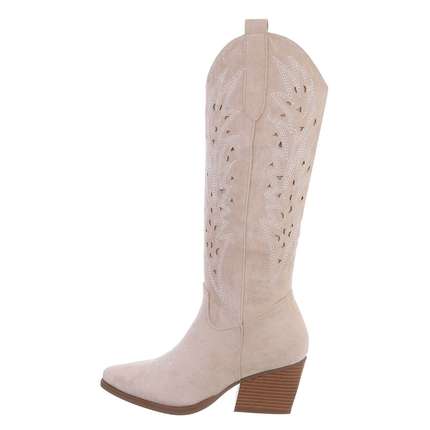 Damen Western- & Bikerboots - beigesuede