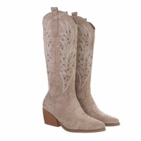 Damen Western- & Bikerboots - khakisuede
