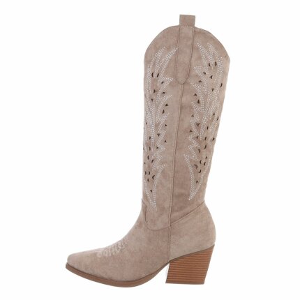 Damen Western- & Bikerboots - khakisuede - 12 Paar