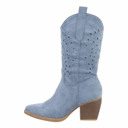 Damen Western- & Bikerboots - bluesuede