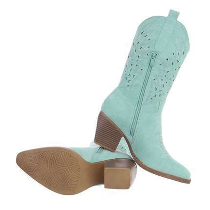 Damen Western- & Bikerboots - turquoisesuede