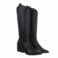 Damen Western- & Bikerboots - blackpu