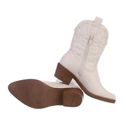 Damen Western- & Bikerboots - beigepu