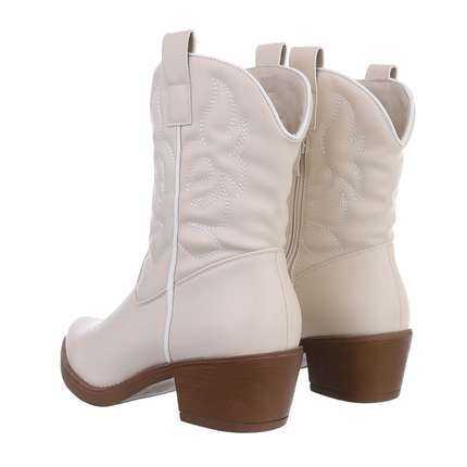 Damen Western- & Bikerboots - beigepu