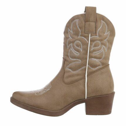 Damen Western- & Bikerboots - khakipu Gr. 38