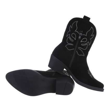 Damen Western- & Bikerboots - blacksuede