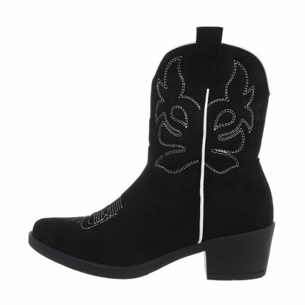 Damen Western- & Bikerboots - blacksuede Gr. 37