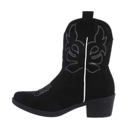 Damen Western- & Bikerboots - blacksuede Gr. 40