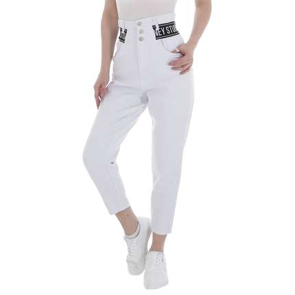 Damen High Waist Jeans von M.Sara Gr. L/40 - white