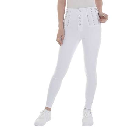 Damen High Waist Jeans von M.Sara Gr. M/38 - white