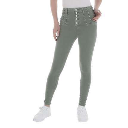 Damen High Waist Jeans von M.Sara Gr. L/40 - green