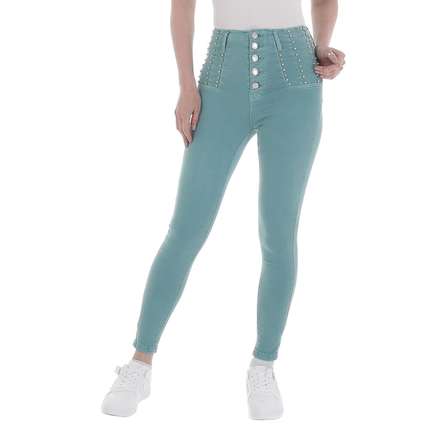 Damen High Waist Jeans von M.Sara Gr. L/40 - green