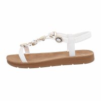 Damen Flache Sandalen - white