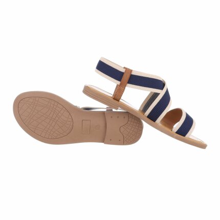 Damen Flache Sandalen - blue