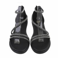 Damen Flache Sandalen - black