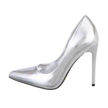 Damen High-Heel Pumps - silver Gr. 37