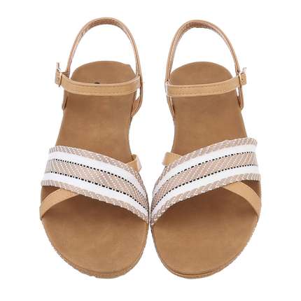 Damen Keilsandaletten - beige