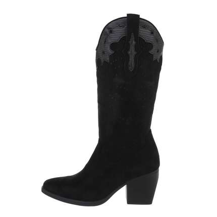 Damen Western- & Bikerboots - blacksuede Gr. 41