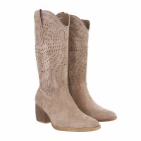 Damen Western- & Bikerboots - khakisuede