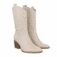 Damen Western- & Bikerboots - beigepu