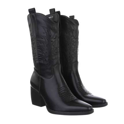 Damen Western- & Bikerboots - blackpu