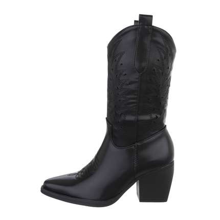 Damen Western- & Bikerboots - blackpu Gr. 36