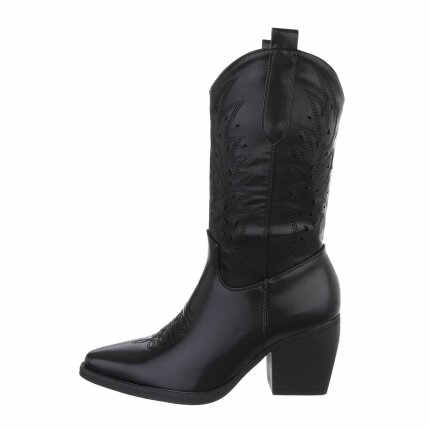 Damen Western- & Bikerboots - blackpu Gr. 37