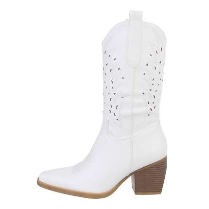 Damen Western- & Bikerboots - whitepu