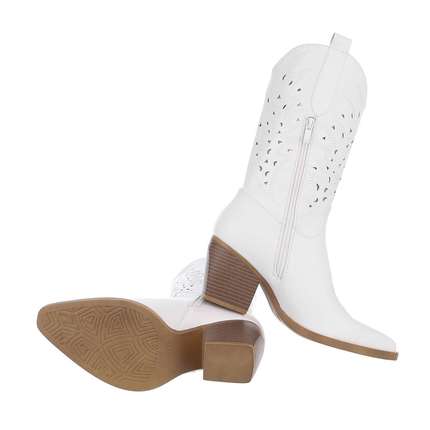 Damen Western- & Bikerboots - whitepu