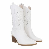 Damen Western- & Bikerboots - whitepu