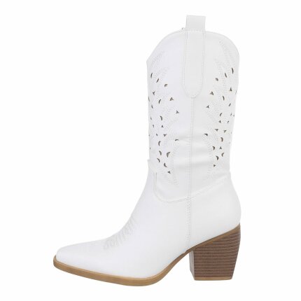Damen Western- & Bikerboots - whitepu Gr. 40