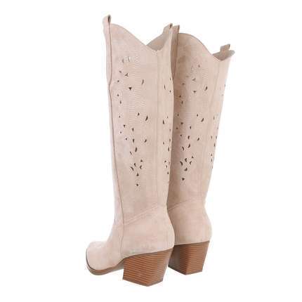 Damen Western- & Bikerboots - beigesuede