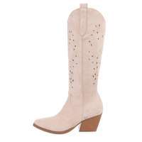 Damen Western- & Bikerboots - beigesuede