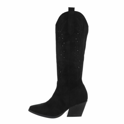 Damen Western- & Bikerboots - blacksuede - 12 Paar