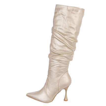 Damen High-Heel Stiefel - gold