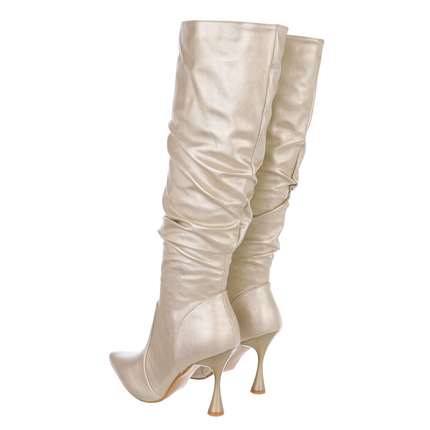 Damen High-Heel Stiefel - gold