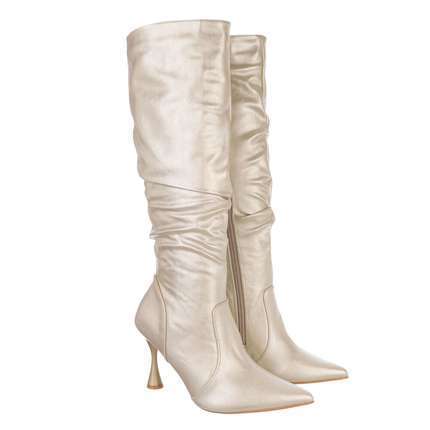 Damen High-Heel Stiefel - gold