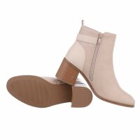 Damen High-Heel Stiefeletten - beigepu