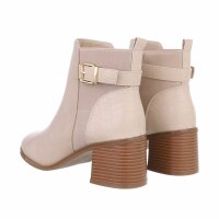 Damen High-Heel Stiefeletten - beigepu