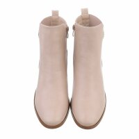 Damen High-Heel Stiefeletten - beigepu