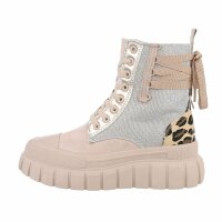 Damen Schnrstiefeletten - beige