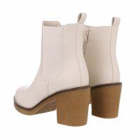 Damen High-Heel Stiefeletten - beigepu